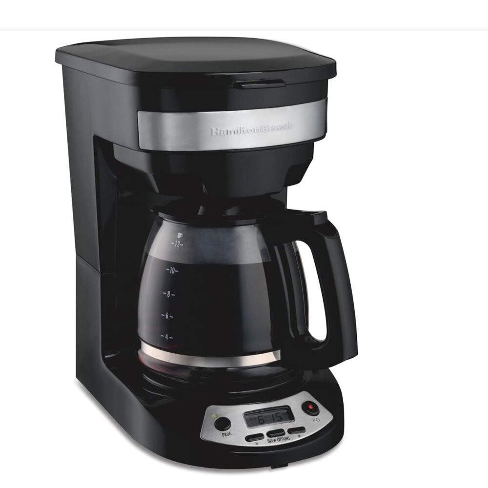 Hamilton Beach 12 Cup Programmable Drip Coffee Maker with 3 Brew Options, Glass